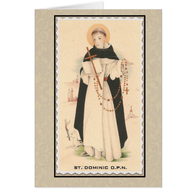 St Dominic mit dem Rosenbeet-katholischen Priester (Vorne)