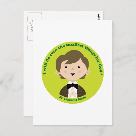 St. Dominic Savio Postkarte (Vorne/Hinten)