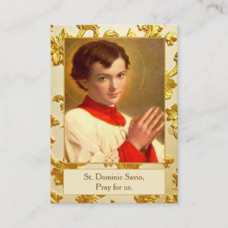 St. Dominikus Savio Kommunion Erinnerungsgebet Kar Visitenkarte