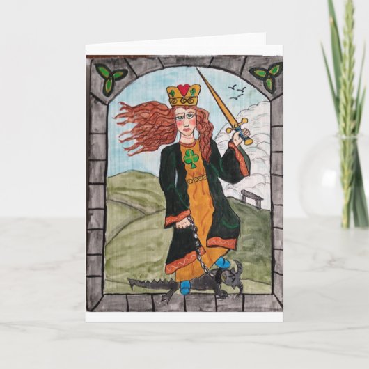 St Dymphna aus dem Retablo, erstellt von KK Hanneg Karte (Vorderseite)