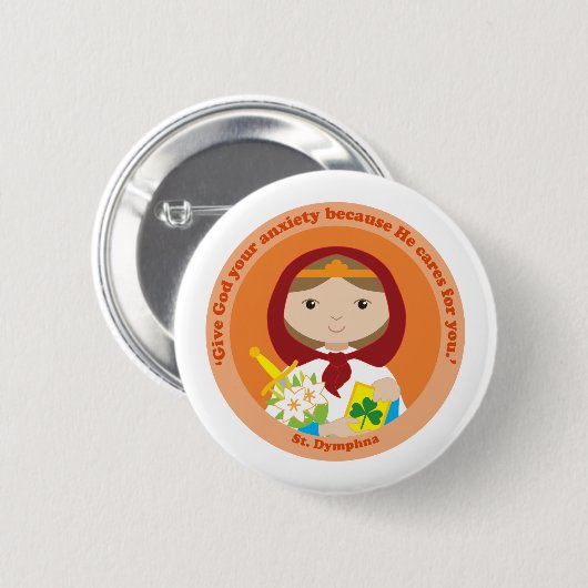 St. Dymphna Button (Vorne & Hinten)