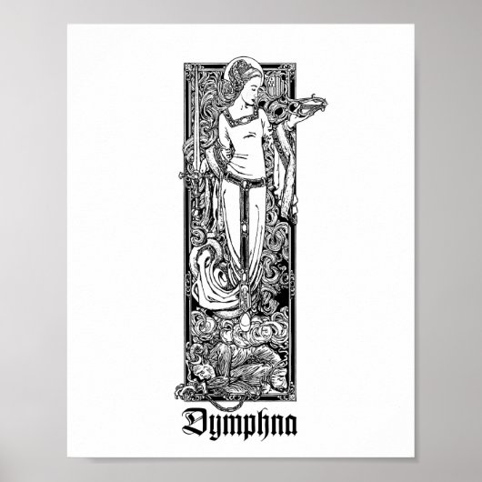 St. Dymphna Gheel 8" x 10" Print Poster (Vorne)