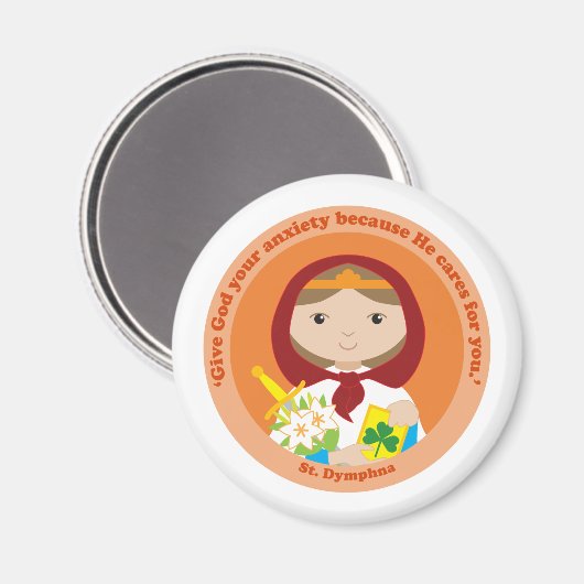 St. Dymphna Magnet (Vorderseite/Rückseite)