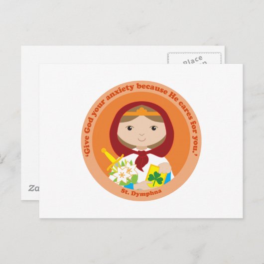 St. Dymphna Postkarte (Vorne/Hinten)