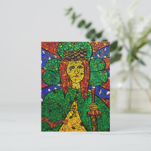 St. Dymphna Postkarte (Stehend Vorderseite)