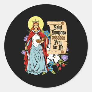 St Dymphna Purity Lily Patron San Mental Health Runder Aufkleber