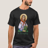 St Dymphna Purity Lily Patron San Mental Health T-Shirt (Vorderseite)