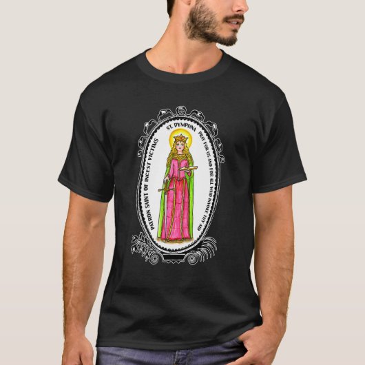 St Dymphna Purity Lily Patron San Mental Health T-Shirt (Vorderseite)