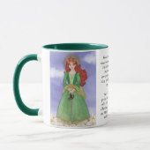 St. Dymphna Wasserfarbe Gebetstee Kaffee Tasse (Links)