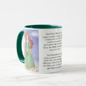 St. Dymphna Wasserfarbe Gebetstee Kaffee Tasse (Vorderseite Links)