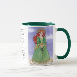 St. Dymphna Wasserfarben Gebetsbeete Tee Kaffee Tasse