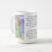 St. Dymphna Watercolor Gebet Tea Kaffeetasse (Vorderseite Links)
