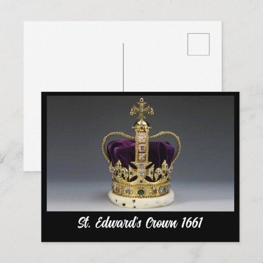 St. Edward's Crown 1661 Postkarte (Vorne/Hinten)