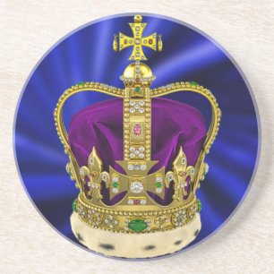 St. Edwards Crown mit Fur Getränkeuntersetzer