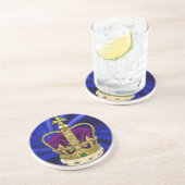 St. Edwards Crown mit Fur Getränkeuntersetzer (Seite)