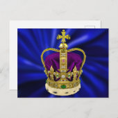 St. Edwards Crown mit Fur Postkarte (Vorne/Hinten)