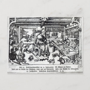 St. Eligius als Goldschmied in seiner Werkstatt Postkarte
