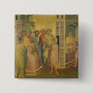 St. Eligius vor König Clothar, c.1365 (Öl auf PA Button