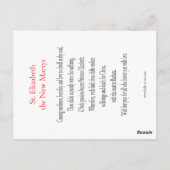 St. Elisabeth the New Martyr Prayer Card Postkarte (Rückseite)