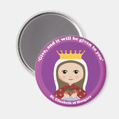 St. Elisabeth von Ungarn Magnet (Vorderseite/Rückseite)
