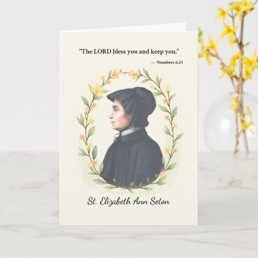 St Elizabeth Ann Seton Gottes Frieden und Segnunge Karte (Gelbe Blume)