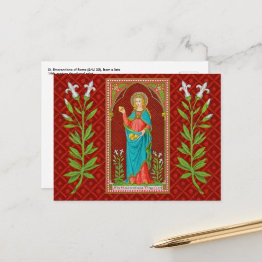 St. Emerentiana of Rome (SAU 36) Postkarte (Vorderseite/Rückseite Beispiel)