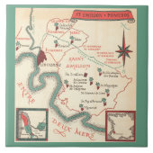 St. Emilion Bordeaux Wine Map  Ceramic Tile Fliese (Vorderseite)