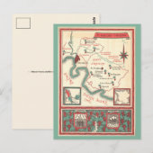  St. Emilion Bordeaux Wine Map Postkarte (Vorne/Hinten)