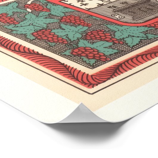 St. Emilion Bordeaux Wine Map Print Poster (Ecke)