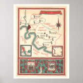 St. Emilion Bordeaux Wine Map Print Poster (Vorne)