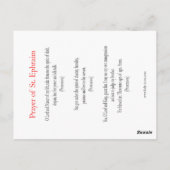 St. Ephraim's Prayer Card Postkarte (Rückseite)