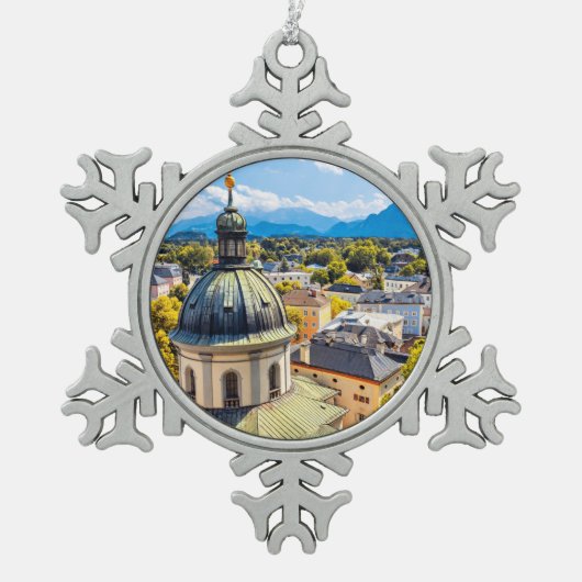 St. Erhard Church, Salzburg, Österreich, Schneeflocken Zinn-Ornament (Vorderseite)