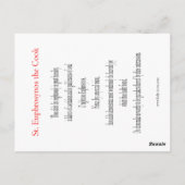 St. Euphrosynos die Cook-Gebetskarte Postkarte (Rückseite)