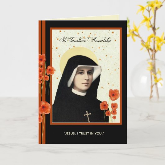 St. Faustina Göttliche Barmherzigkeit, Massenangeb Karte (Gelbe Blume)