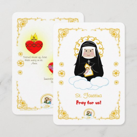 St. Faustina Holy Card Einladung (Vorne/Hinten)