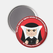 St. Faustina Kowalska Magnet (Vorderseite/Rückseite)
