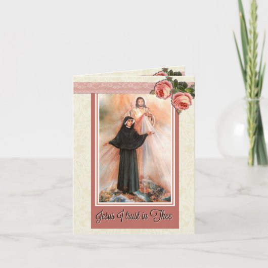St. Faustina Note Card w/scriptural gieß Karte (Vorderseite)