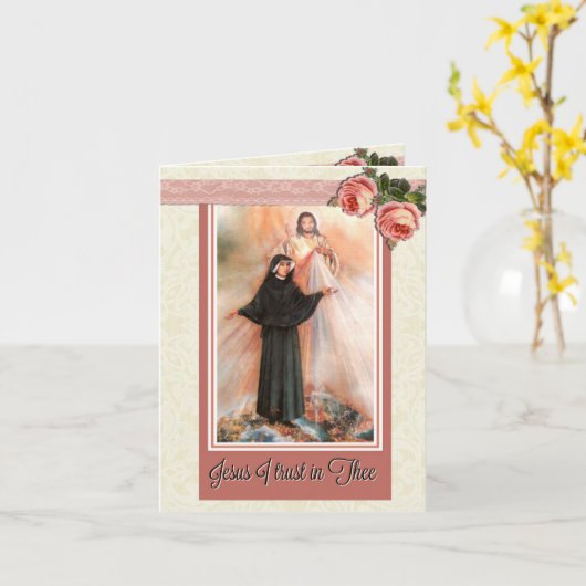 St. Faustina Note Card w/scriptural gieß Karte (Gelbe Blume)