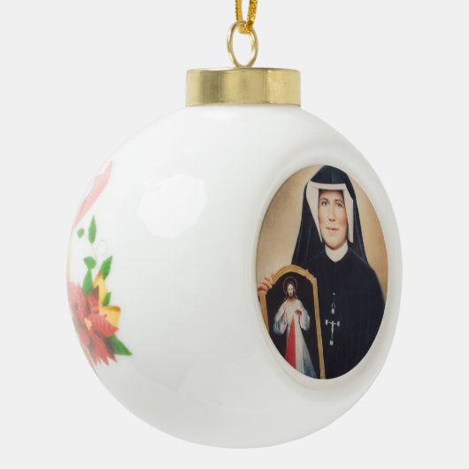 St.Faustina Weihnachtsverzierung Keramik Kugel-Ornament (Links)