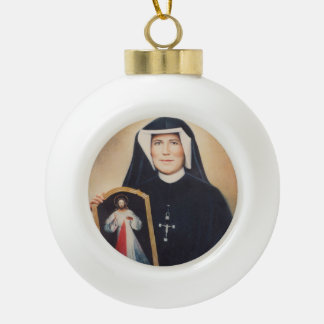 St.Faustina Weihnachtsverzierung Keramik Kugel-Ornament
