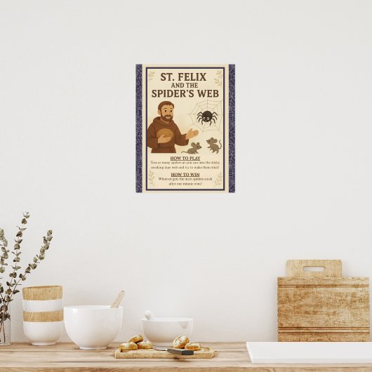 St. Felix Spiders Web Katholisches Saint-Game-Zeic Poster (Küche)
