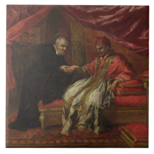 St. Filippo Neri, der Papst Clemente VIII kuriert Fliese