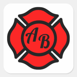 St. Florian-Kreuz mit Monogramm Quadratischer Aufkleber