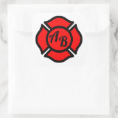 St. Florian-Kreuz mit Monogramm Quadratischer Aufkleber (Tasche)