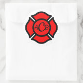 St. Florian-Kreuz mit Monogramm Runder Aufkleber (Tasche)