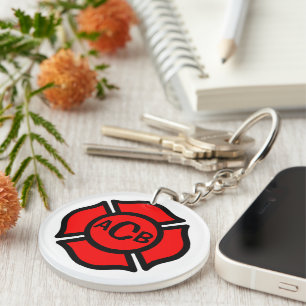 St. Florian-Kreuz mit Monogramm Schlüsselanhänger