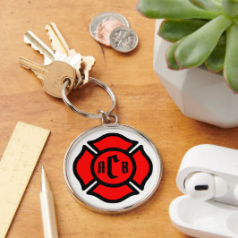 St. Florian-Kreuz mit Monogramm Schlüsselanhänger