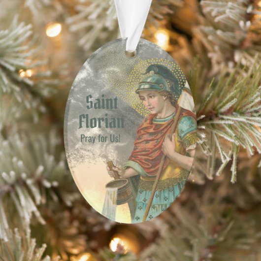 St. Florian mit Eimer (beide; M 019) Acryl Ornament (Baum)
