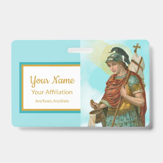 St. Florian mit Eimer (Clear Skies; M 019) Ausweis (Vorderseite)