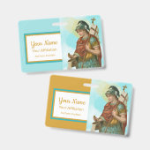 St. Florian mit Eimer (Clear Skies; M 019) Ausweis (Vorder- & Rückseite)